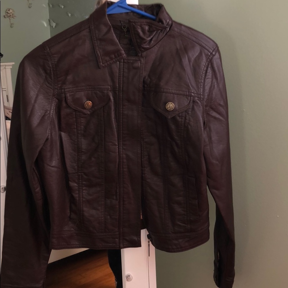 Brown leather jacket